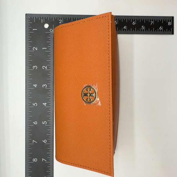 Tori Burch Orange Semi Hard Medium Magnetic Flip Top Sunglasses Case - Picture 7 of 9